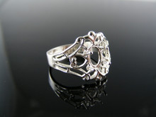 1857 RING SETTING STERLING SILVER, SIZE 8, 8X6 MM OVAL FACETED STONE