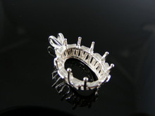 P35  PENDANT SETTING STERLING SILVER 16X12 MM OVAL STONE  #P35