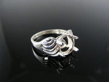 2598  RING SETTING STERLING SILVER, SIZE 5.75,  11X9 MM OVAL STONE