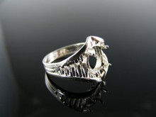 5489  RING SETTING STERLING SILVER, SIZE 5, 7X5 MM OVAL STONE