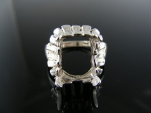 5417 RING SETTING STERLING SILVER, SIZE 8.5, 12X10 MM EMERALD STONE