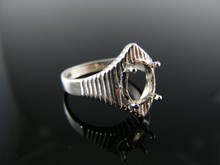 4781 RING SETTING STERLING SILVER, SIZE 7, 8X6 MM OVAL STONE