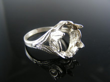 R63  RING SETTING STERLING SILVER, SIZE 9.25, 14X10 MM OVAL  STONE