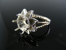 5475 RING SETTING STERLING SILVER, SIZE 6.75, 10  MM ROUND STONE