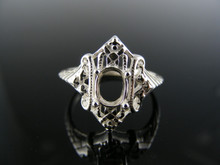 R2 RING SETTING STERLING SILVER, SIZE 6.25, 7X5 MM FACETED OVAL STONE