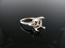 2068 RING SETTING STERLING SILVER, SIZE 6.75, 10X8 MM EMERALD STONE