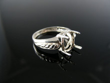 5466  RING SETTING STERLING SILVER, SIZE 5.75, 10X8 MM OVAL STONE