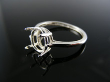 775 STERLING SILVER RING SETTING. 9X7 MM OVAL FACETED GEMSTONE, SIZE 8