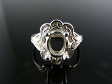 R110 RING SETTING STERLING SILVER, SIZE 5, 8X6 MM OVAL FACETED STONE