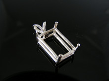 P2  STERLING SILVER PENDANT SETTING, 12X10 MM EMERALD FACETED GEMSTONE