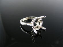 4284  RING SETTING STERLING SILVER, SIZE 5.5, 12x10 MM OVAL STONE