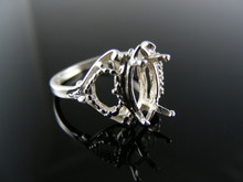 2856 RING SETTING STERLING SILVER, SIZE 6, 10x5 MM MARQUISE FACETED STONE