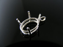 P3  PENDANT SETTING STERLING SILVER, 12X10 MM OVAL FACETED STONE