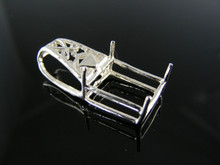 P57  SLIDE PENDANT STERLING SILVER, 12X10 MM EMERALD STONE