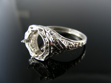 5516  RING SETTING STERLING SILVER, SIZE 7.5, 8.5 MM ROUND STONE