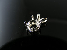 P13 STERLING SILVER PENDANT SETTING, 6 MM ROUND  FACETED GEMSTONE