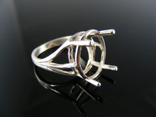 R123 RING SETTING STERLING SILVER, SIZE 5.5, 14X12MM OVAL FACETED STONE