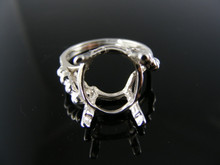 R38 RING SETTING STERLING SILVER,SIZE 6, 14X10MM OVAL FACETED STONE