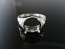 R140 STERLING SILVER RING SETTING, 8 MM ROUND FACETED GEMSTONE, SIZE 5.75