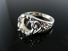 5539  RING SETTING STERLING SILVER, SIZE 8, 10X8 MM OVAL STONE