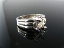 1135 STERLING SILVER RING SETTING,  9X7 MM OVAL CABOCHON GEMSTONE,SIZE 8