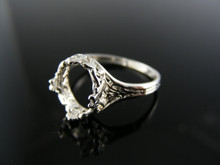 5518  RING SETTING STERLING SILVER, SIZE 5.5, 9X7 MM OVAL STONE