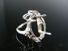 R103  RING SETTING STERLING SILVER, SIZE 6, 16X12 MM OVAL STONE