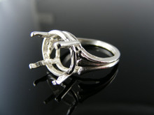 5540  RING SETTING STERLING SILVER, SIZE 5.75, 12 MM ROUND STONE