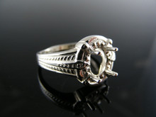 5572  RING SETTING STERLING SILVER, SIZE 6.75, 8X6 MM OVAL STONE