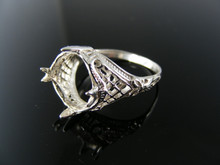 5582  RING SETTING STERLING SILVER, SIZE 6.25, 12X10 MM OVAL STONE