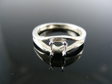 5545  STERLING SILVER RING SETTING, 5X3 MM OVAL FACETED GEMSTONE, SIZE 4.5