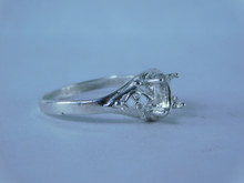 5565  RING SETTING STERLING SILVER, SIZE 7.5, 8X6 MM OVAL STONE