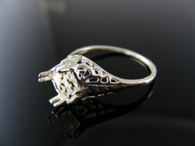 5583  STERLING SILVER RING SETTING, 7 MM ROUND FACETED GEMSTONE, SIZE 6