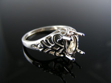 5591  STERLING SILVER RING SETTING, 8X6 MM OVAL GEMSTONE, SIZE 7.25