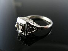 5576  STERLING SILVER RING SETTING, 4 MM ROUND FACETED GEMSTONE, SIZE 5