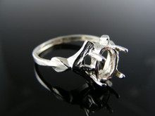 5596  RING SETTING STERLING SILVER, SIZE 8.5, 8X6 MM OVAL STONE