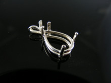 P6  STERLING SILVER PENDANT SETTING, 12X8 MM PEAR FACETED GEMSTONE