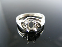5566  RING SETTING STERLING SILVER, SIZE 4.75, 6X4 MM OVAL STONE