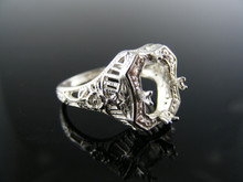 5577  RING SETTING STERLING SILVER, SIZE 6.75, 8X6 MM RECTANGLE STONE