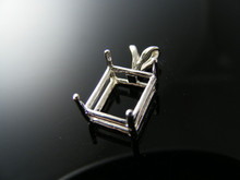 P12B STERLING SILVER PENDANT SETTING, 10X8 MM EMERALD STONE