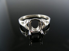5562  RING SETTING STERLING SILVER, SIZE 7.5, 9X7 MM OVAL STONE