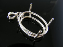 P65  PENDANT SETTING STERLING SILVER, 25X20 MM OVAL STONE