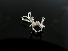 P78 STERLING SILVER PENDANT SETTING, 6 MM SQUARE GEMSTONE