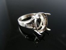 5597  RING SETTING STERLING SILVER, SIZE 5.5, 14X10 MM OVAL STONE