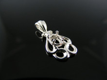 P24  STERLING SILVER PENDANT SETTING, 6X4 MM OVAL FACETED GEMSTONE