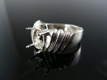 5568  RING SETTING STERLING SILVER, SIZE 6, 9X7 MM OVAL STONE