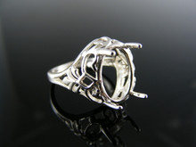 5442 RING SETTING STERLING SILVER, SIZE 7.75, 14X10 MM OVAL STONE