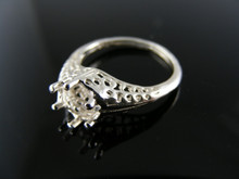 5578  RING SETTING STERLING SILVER, SIZE 4.5, 6.5 MM ROUND STONE