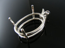 P79  STERLING SILVER PENDANT SETTING, 27X22 MM OVAL FACETED GEMSTONE