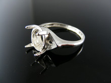 5598  RING SETTING STERLING SILVER, SIZE 7, 10X8 MM OVAL STONE
